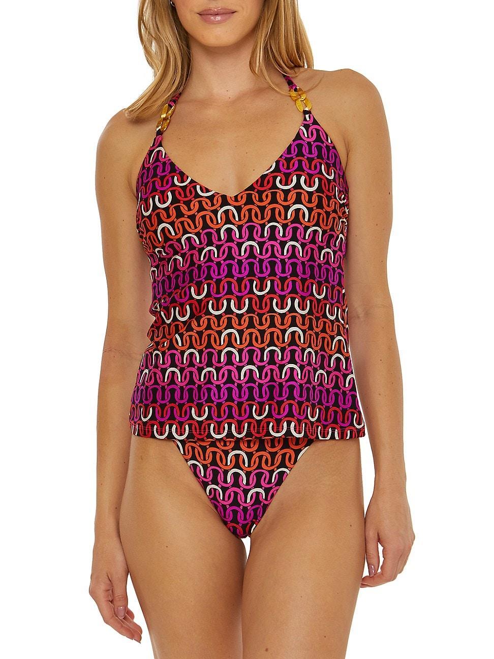 Womens Echo Halter Geometric Tankini Top Product Image