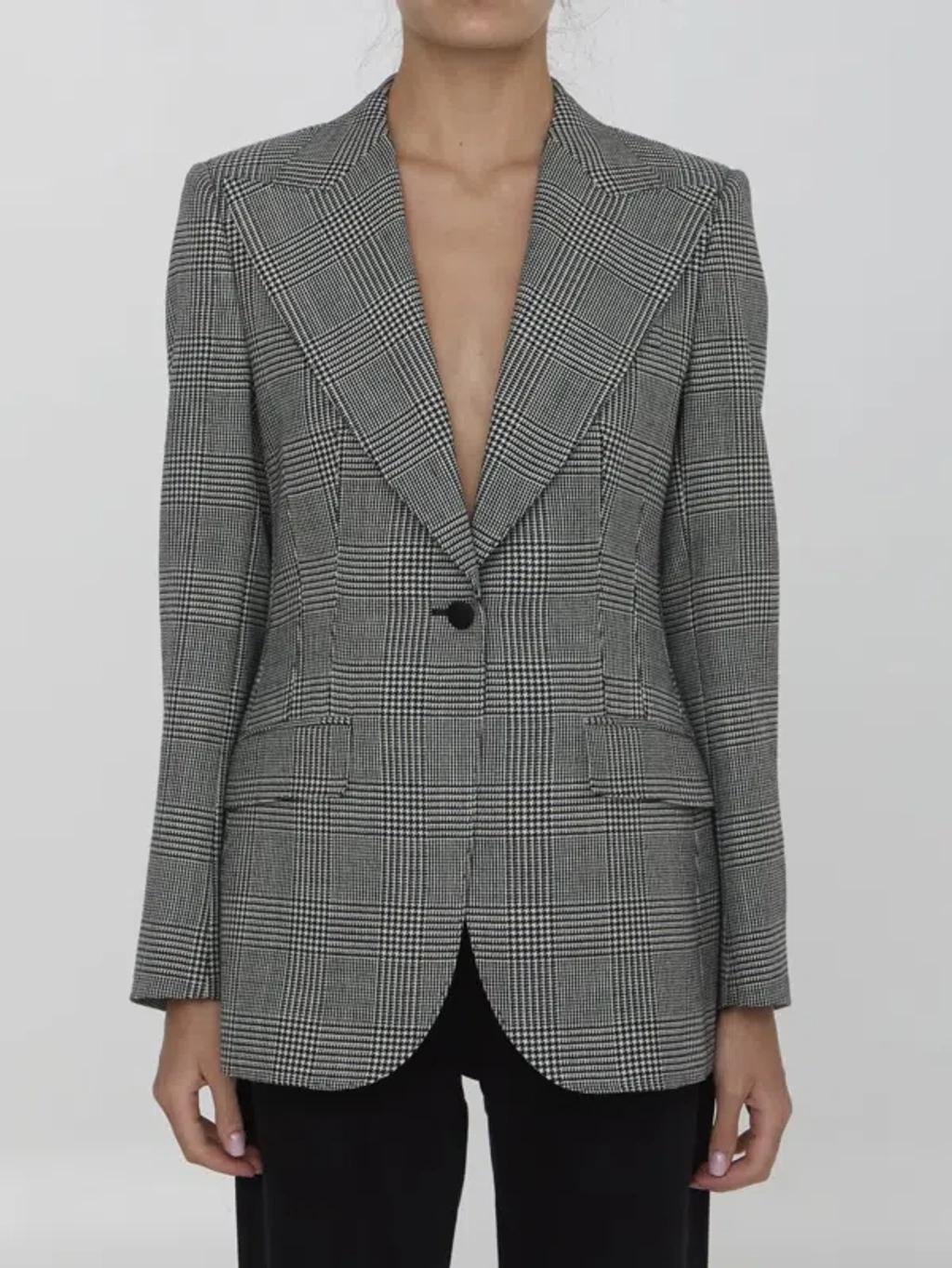 Single-breasted Jacket In White Product Image