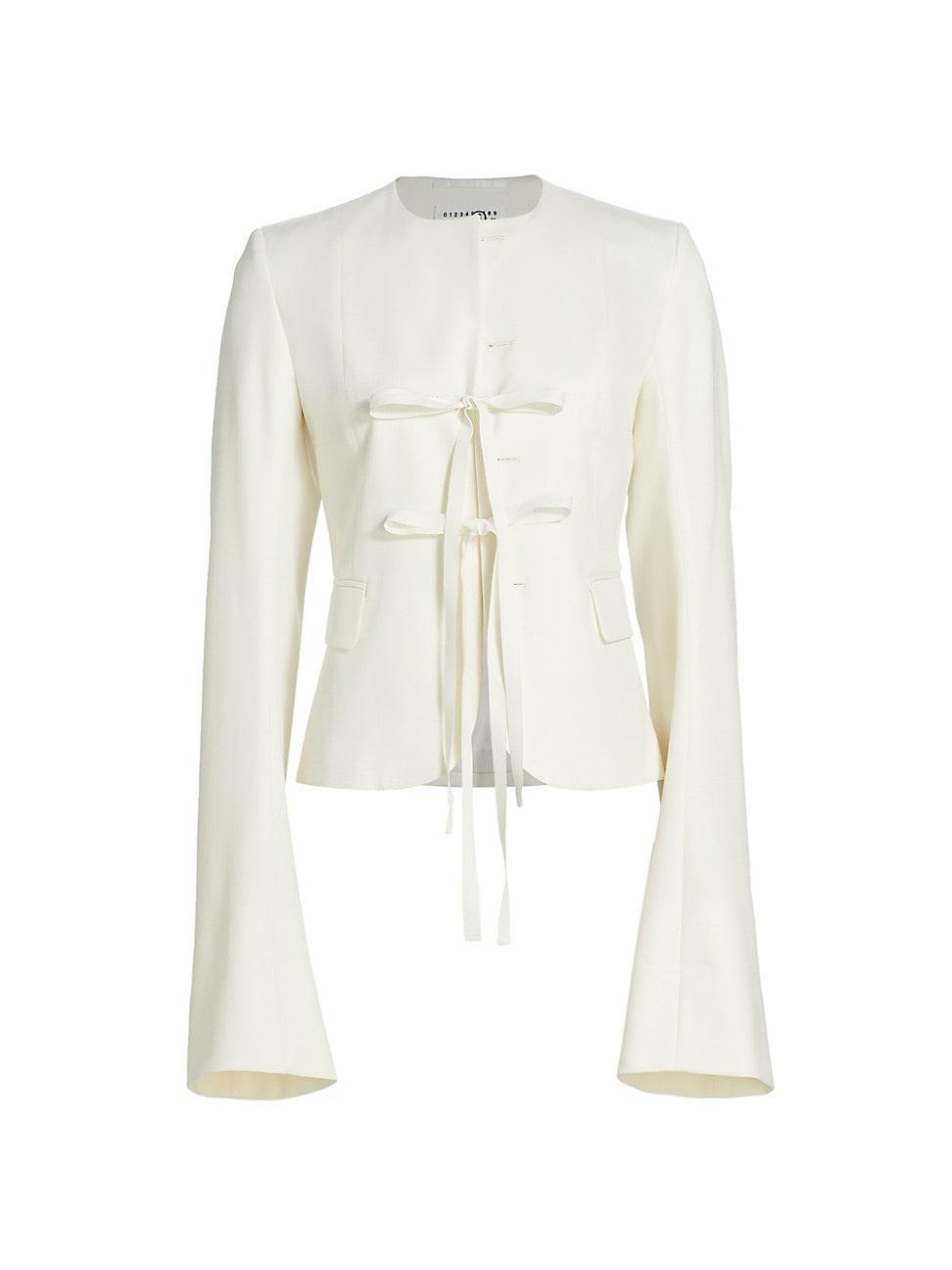 Womens Wool-Blend Tie-Front Jacket Product Image