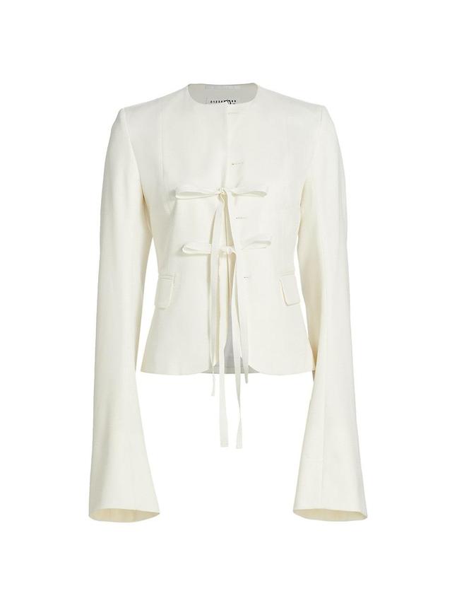 Womens Wool-Blend Tie-Front Jacket Product Image