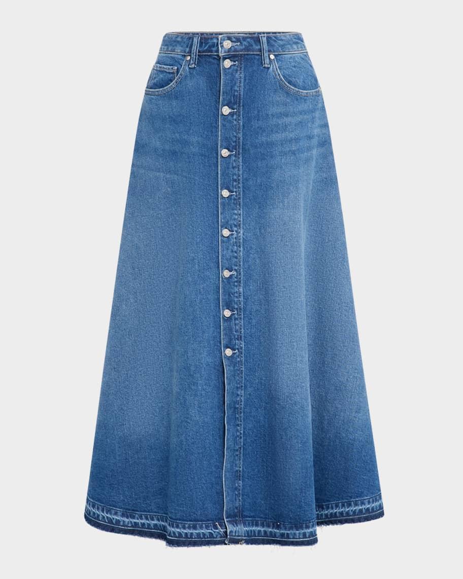 Maren Denim Button-Front Skirt Product Image