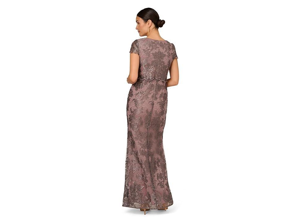 Adrianna Papell Metallic Embroidered Gown Product Image