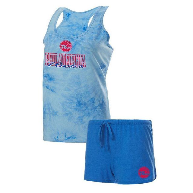 Womens Concepts Sport Royal Philadelphia 76ers Billboard Racerback Tank Top & Shorts Sleep Set Product Image