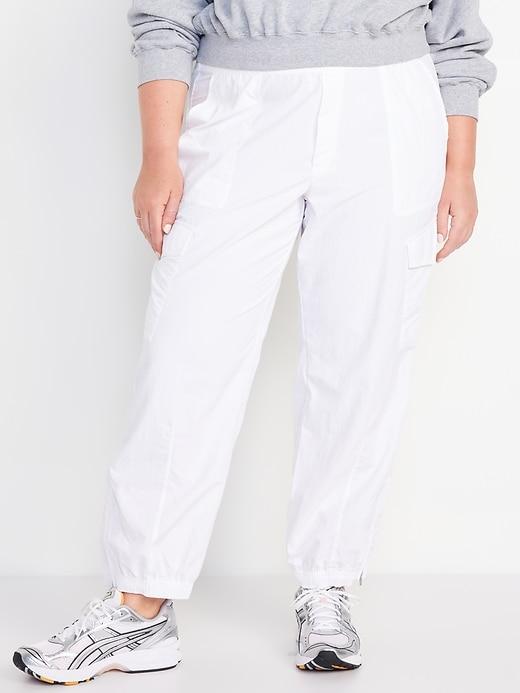 High-Waisted Ankle-Zip Cargo Joggers Product Image