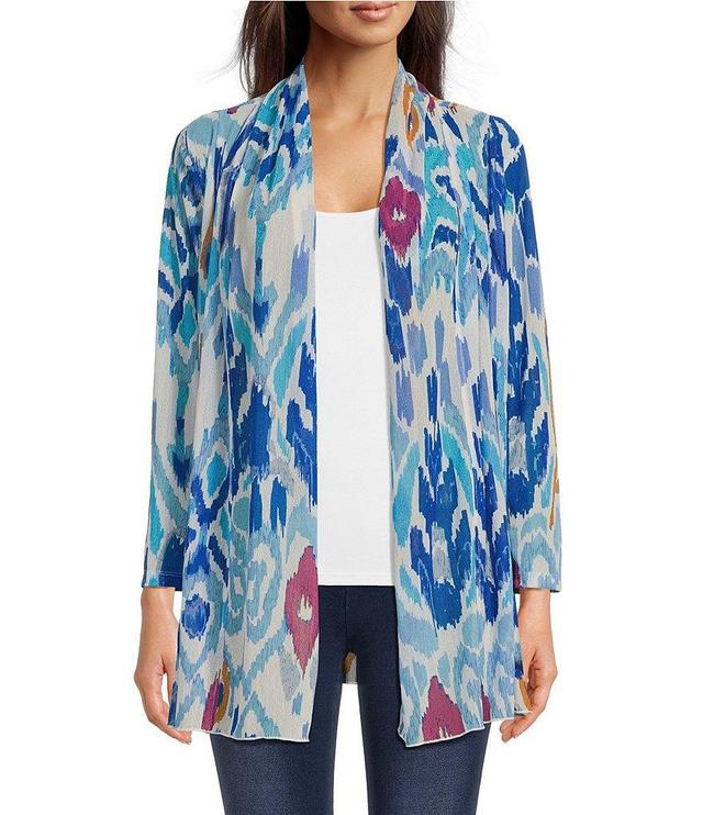 Calessa Abstract Print Shawl Neckline Wrist Length Sleeve Cardigan Product Image