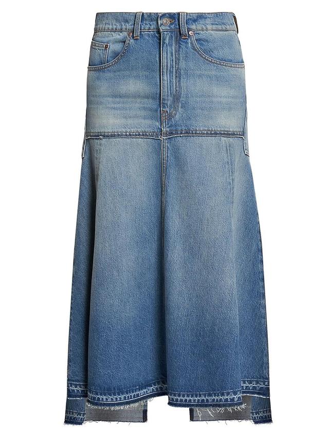 Womens High-Low Denim Maxi Skirt Product Image