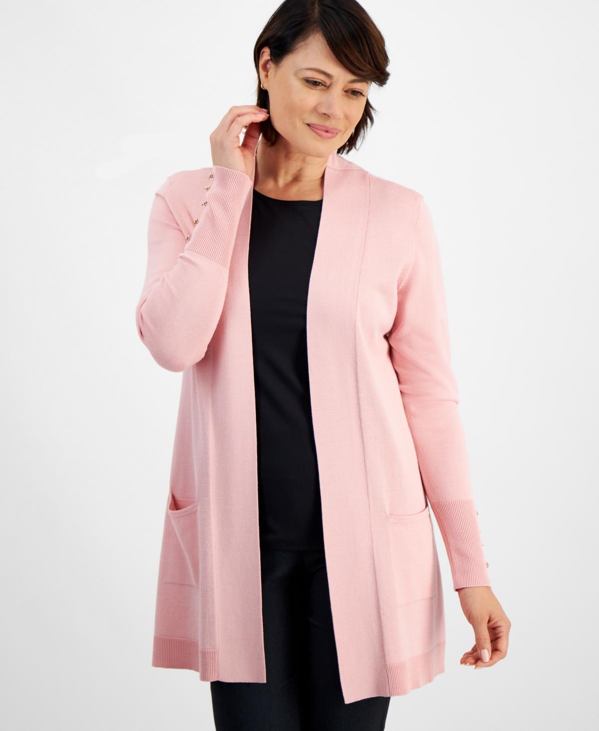 Jm Collection Womens Button-Sleeve Flyaway Cardigan, Xs-4X, Created for Macys Product Image