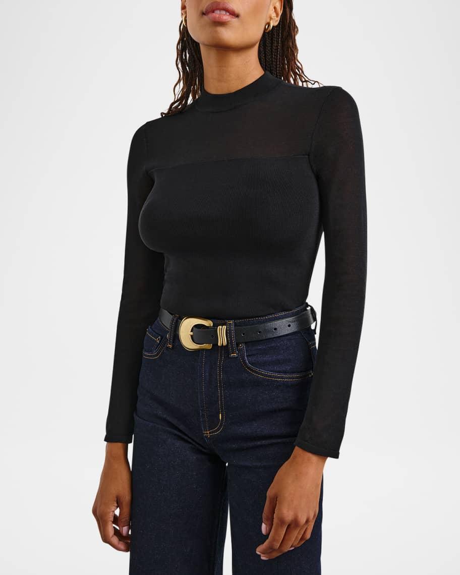 Winona Ribbed Mock-Neck Top Product Image