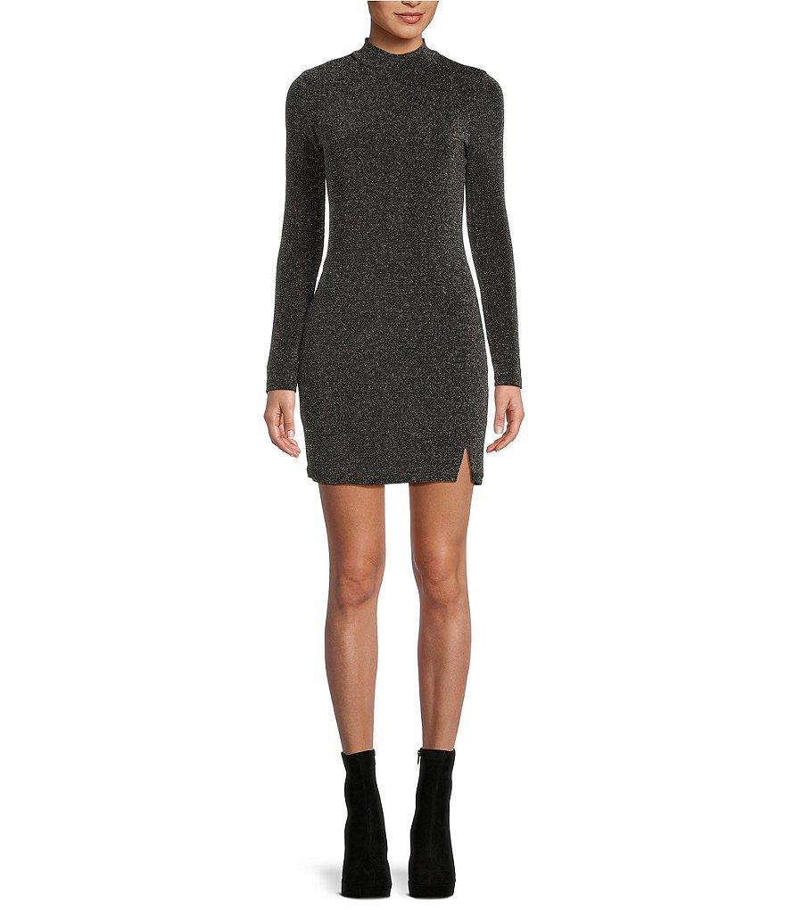 GB Shimmer Knit Long Sleeve Mini Dress Product Image