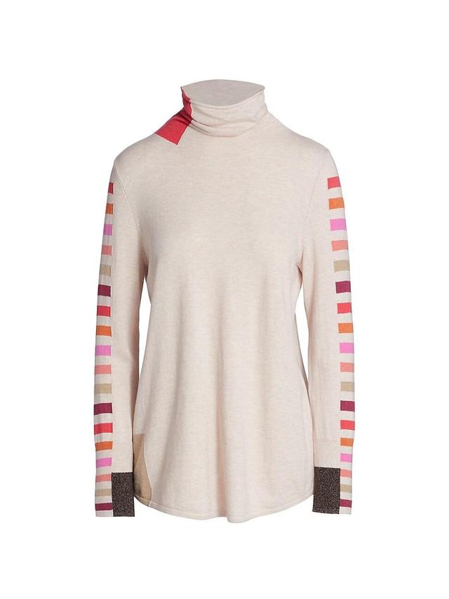 Womens Stripes Aside Vital Turtleneck - Pink Multi - Size XS Product Image