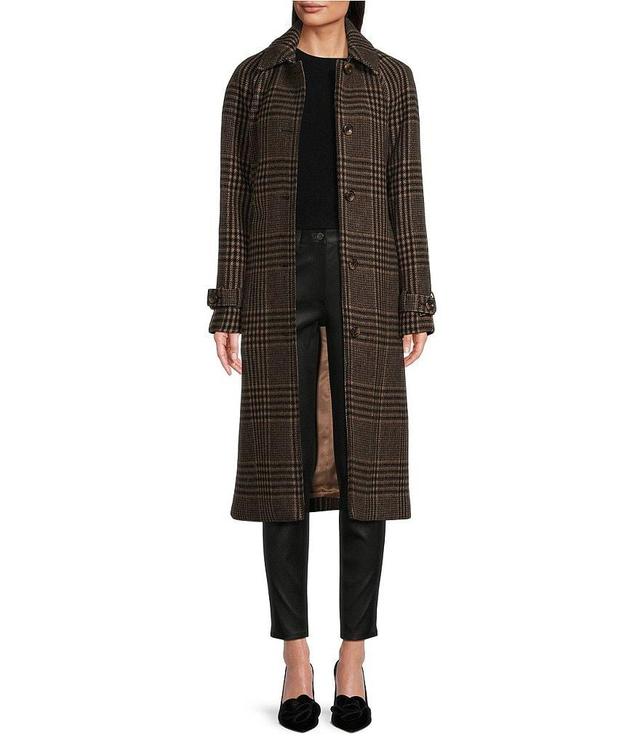 Katherine Kelly Pure Wool Plaid Shirt Collar Coat Product Image