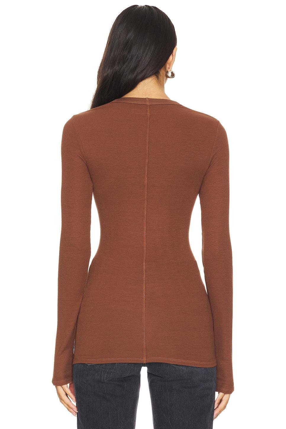 Rib Bold U-neck Long Sleeve Enza Costa Product Image