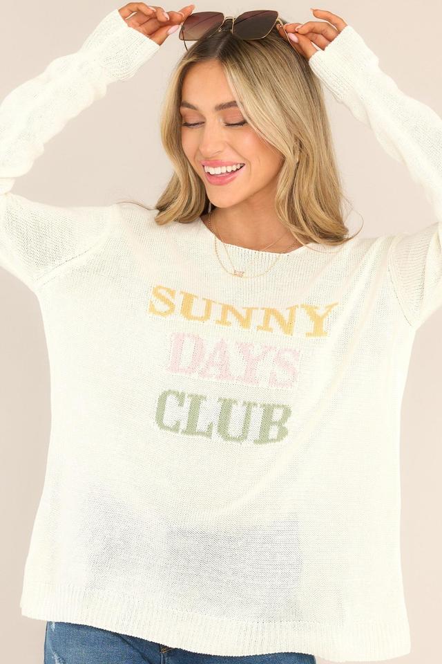 Sunny Days Club Ivory Knit Top Product Image