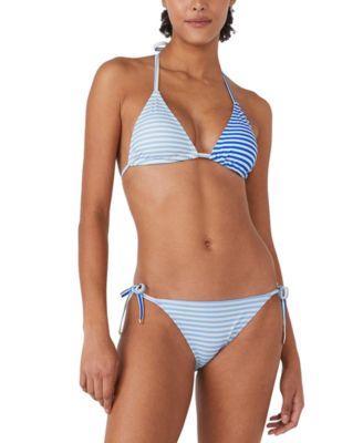 Kate Spade New York Womens Striped Triangle Bikini Top String Bikini Bottoms Product Image