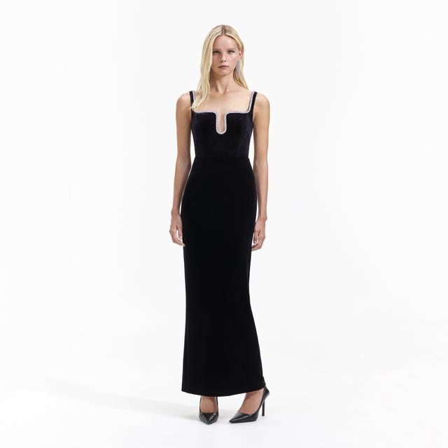 Black Velvet Maxi Dress Product Image