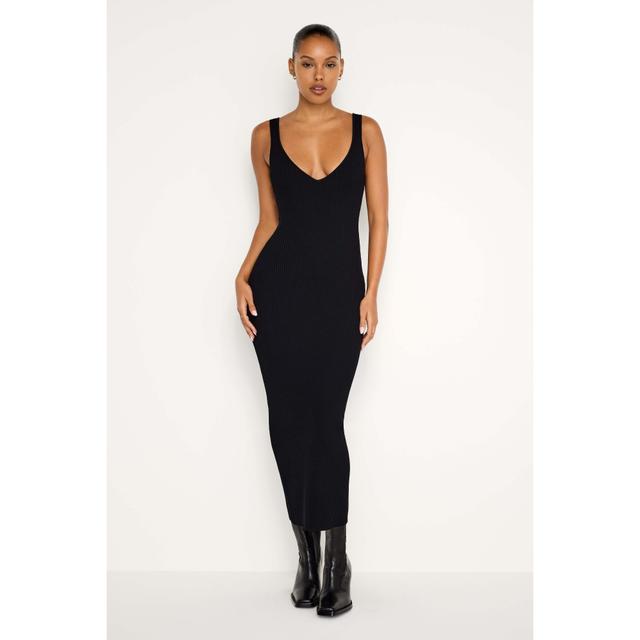 Womens Stretch Rib Knit Sleeveless Midi Dress | | Good American by Khlo Kardashian Product Image