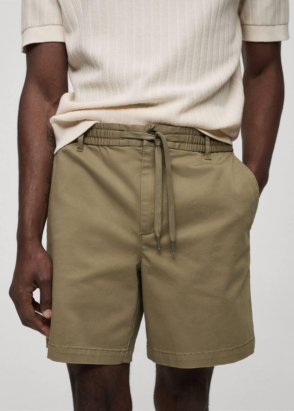 MANGO MAN - Cotton shorts with drawstring khakiMen Product Image