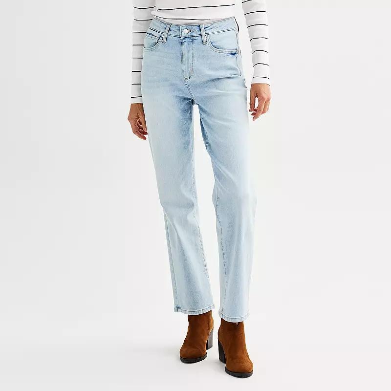 Womens Sonoma Goods For Life High Rise Straight Jeans Light Blue product image