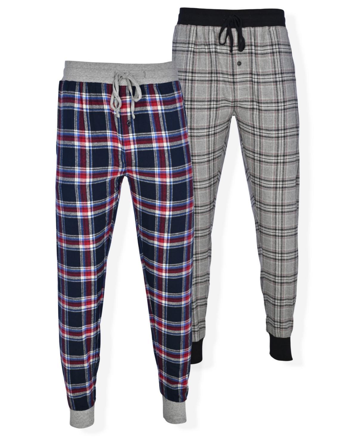 Mens Hanes 2-pack Plaid Flannel Jogger Pajama Pants Red Product Image