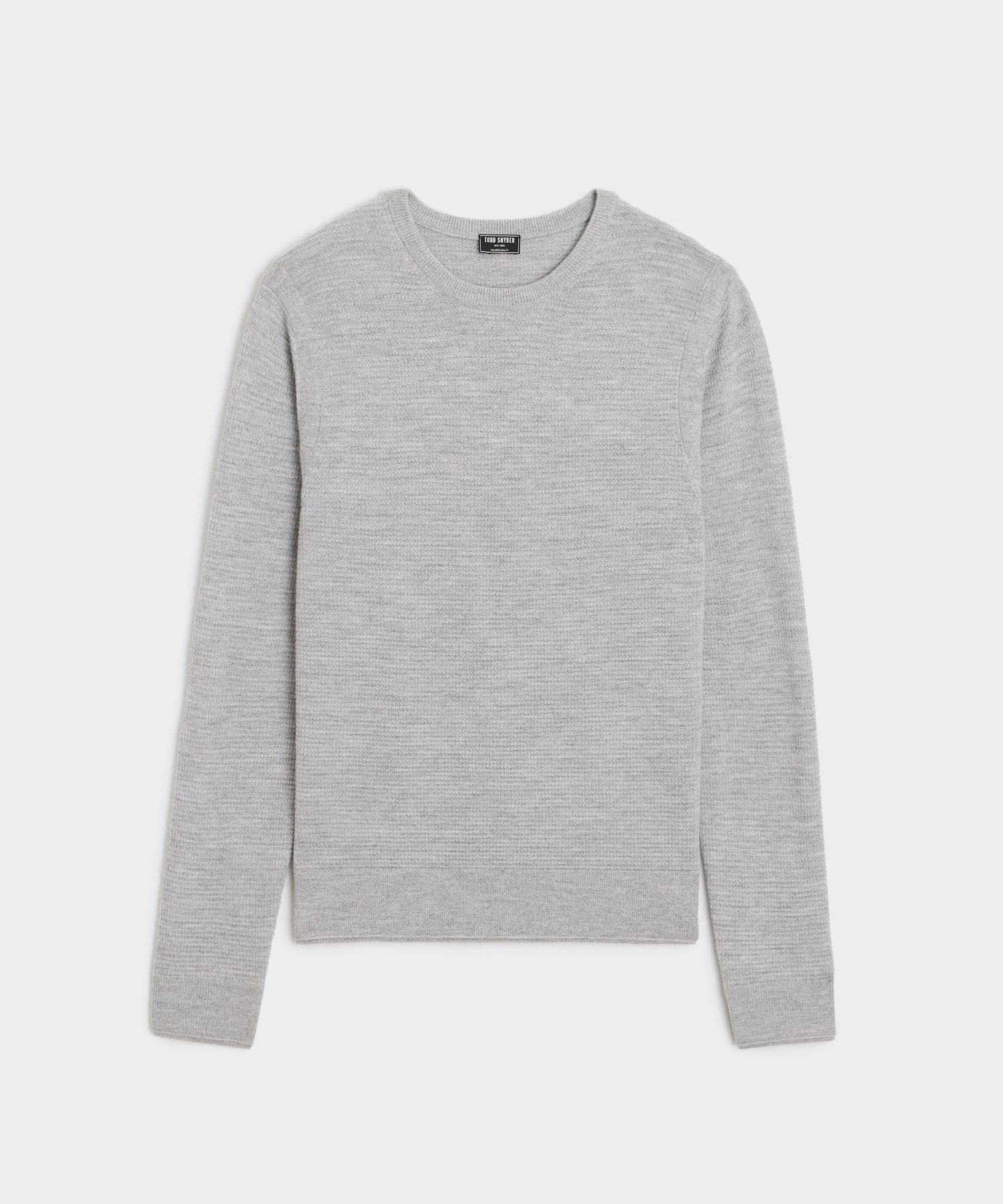 Merino Waffle Crew in Light Grey Heather Product Image