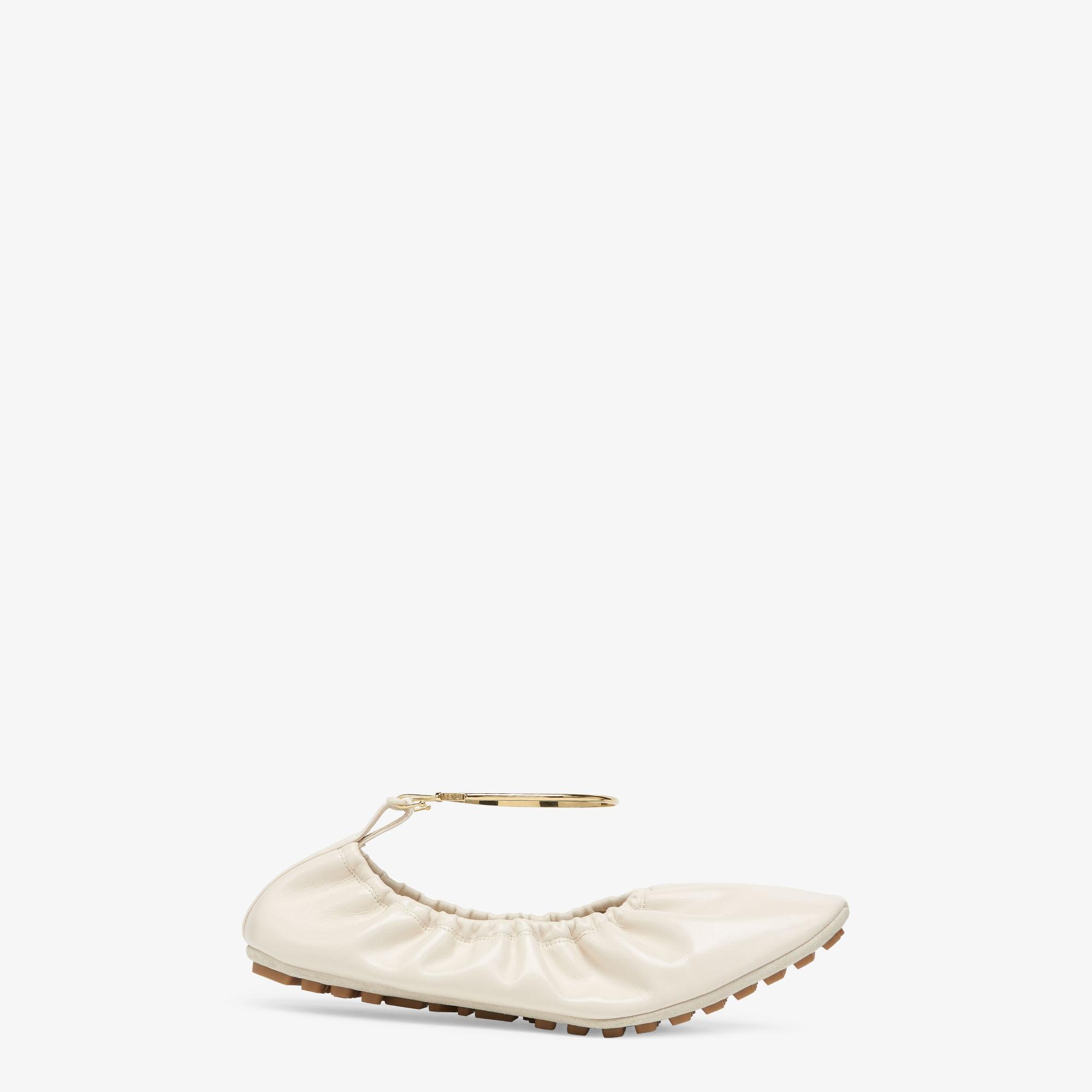 Fendi FiloWhite leather ballerinas Product Image