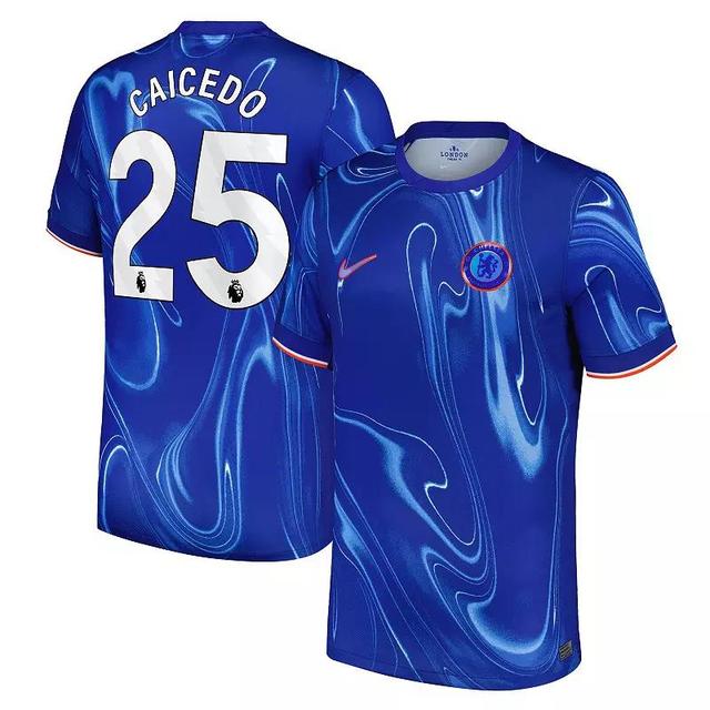 Mens Nike Moiss Caicedo Blue Chelsea 2024/25 Home Replica Player Jersey Product Image