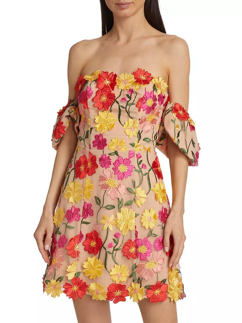 Stephanie Floral Embroidered Minidress Product Image