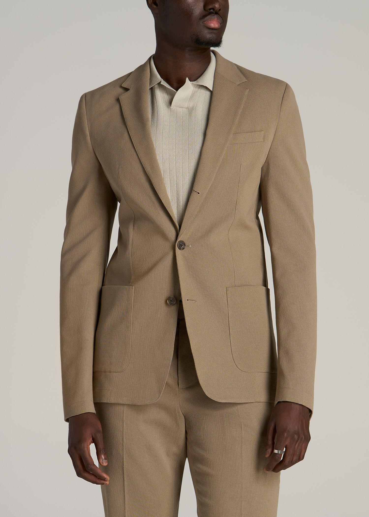 Garment Washed Stretch Chino Tall Blazer in Desert Khaki Male Product Image