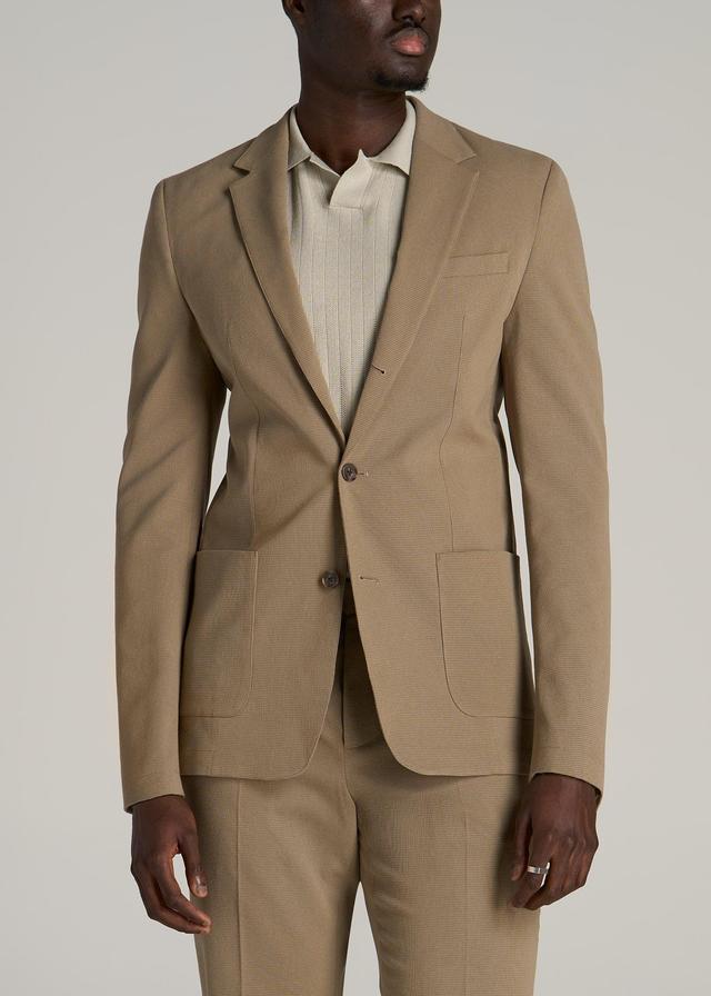 Textured Garment Washed Stretch Chino Tall Blazer in Desert Khaki Male Product Image