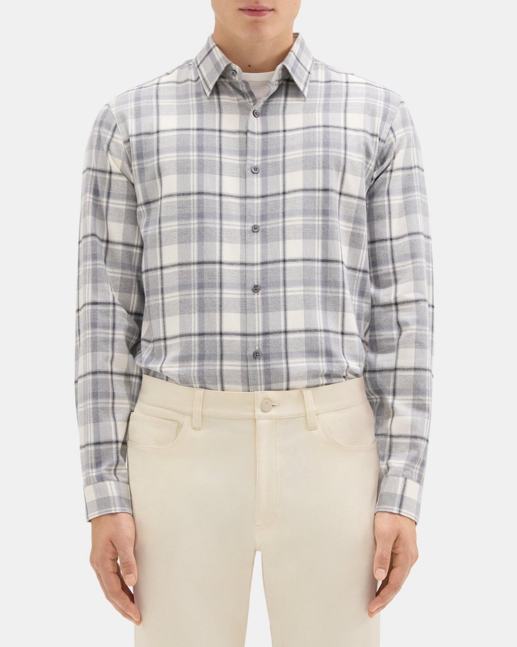 Standard-Fit Shirt in Plaid Twill Flannel Product Image