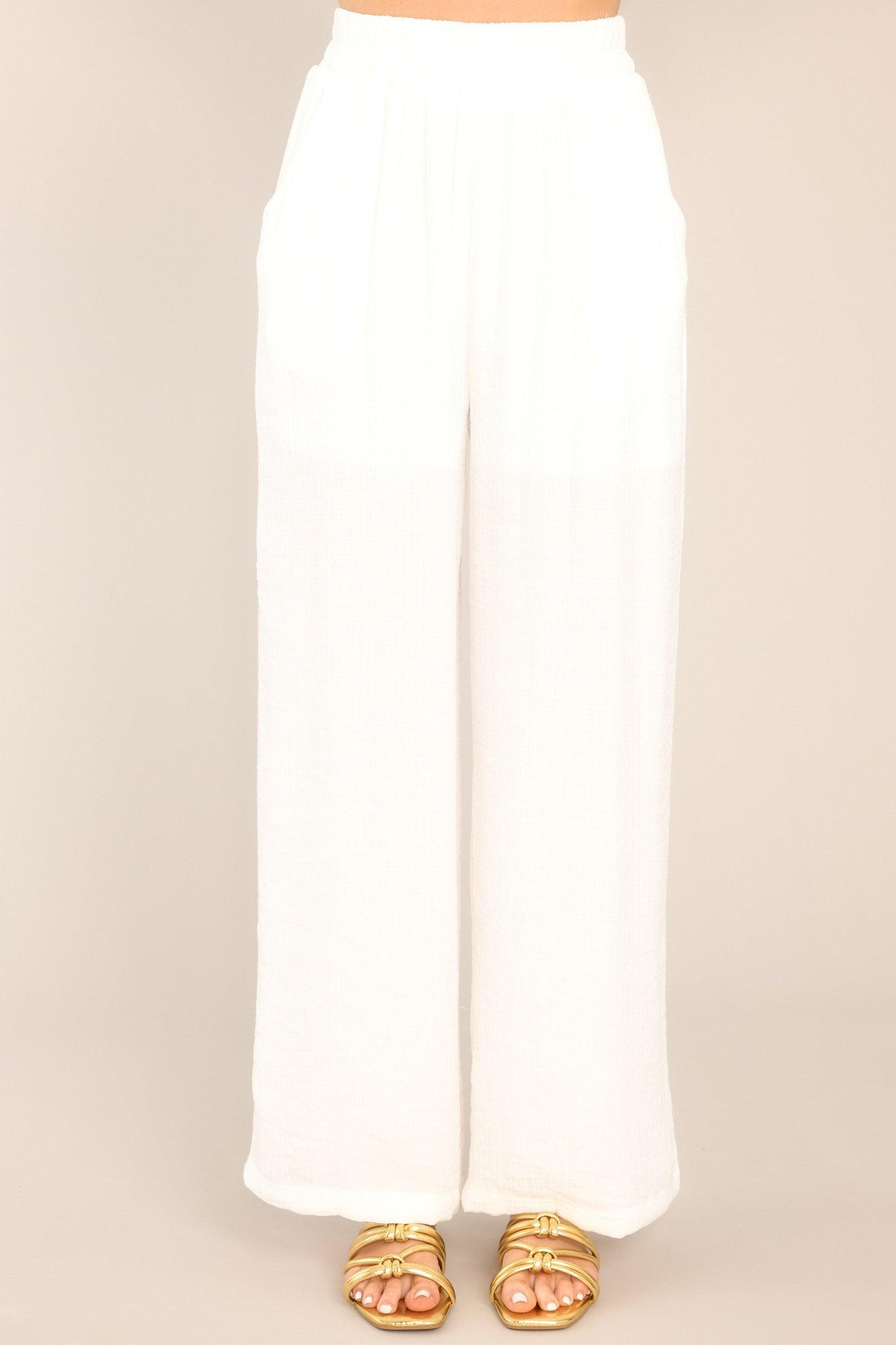 Cherish The Journey White Gauze Pants Product Image