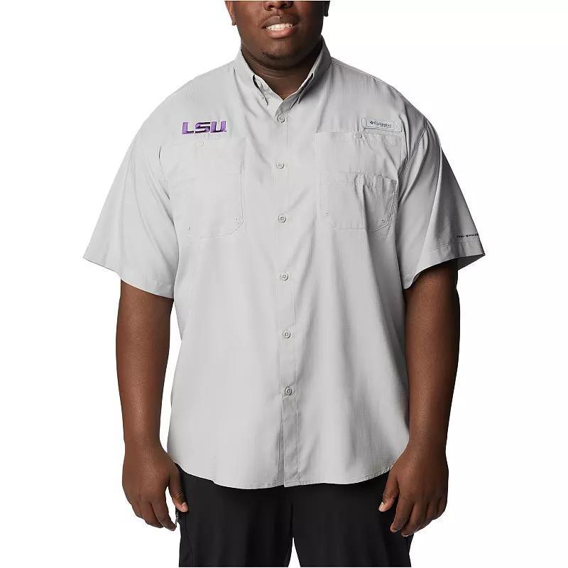 Mens Columbia Gray LSU Tigers Big & Tall Tamiami Omni-Shade Button-Down Shirt Product Image