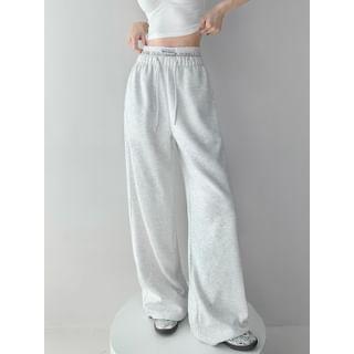 Waist-Detail Drawstring Wide-Leg Sweatpants in 5 Colors Product Image