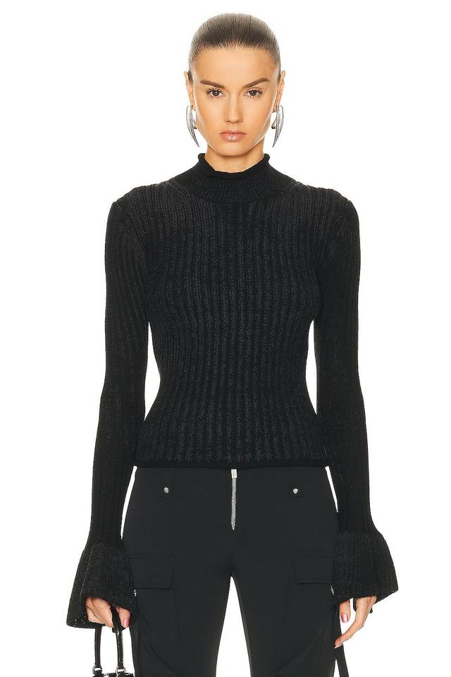 Acne Studios Long Sleeve Knit Top in Black Product Image