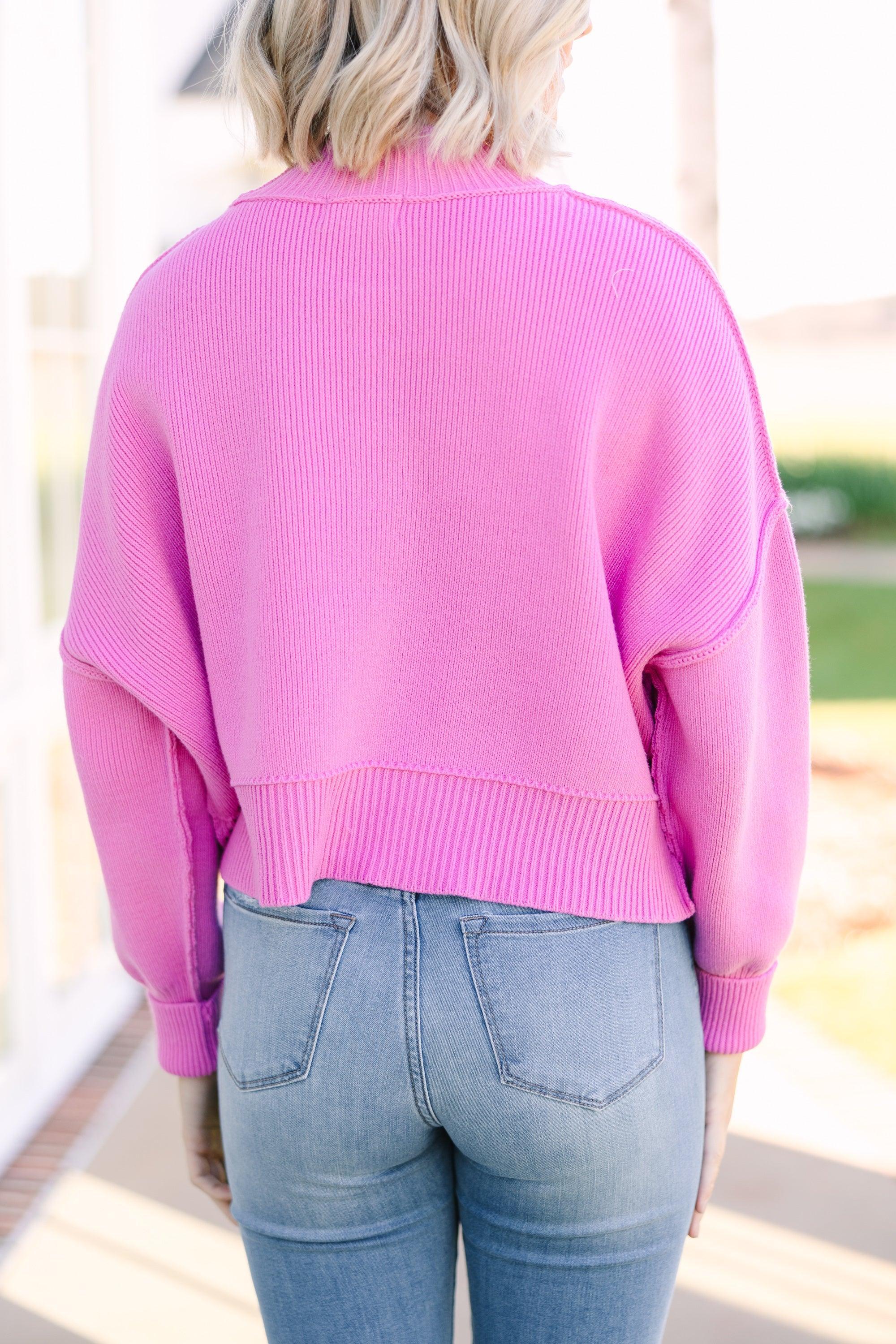 Where I Am Candy Pink Cropped Sweater Female Product Image