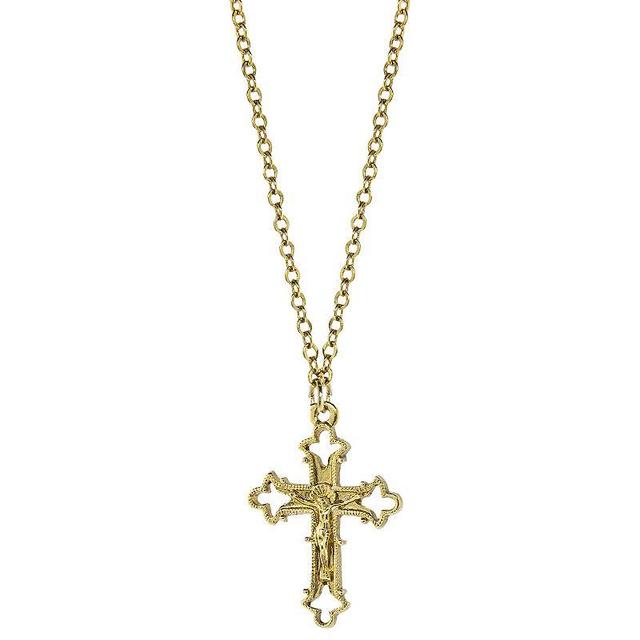 Symbols of Faith Crucifix Pendant Necklace, Womens, Gold Tone Product Image