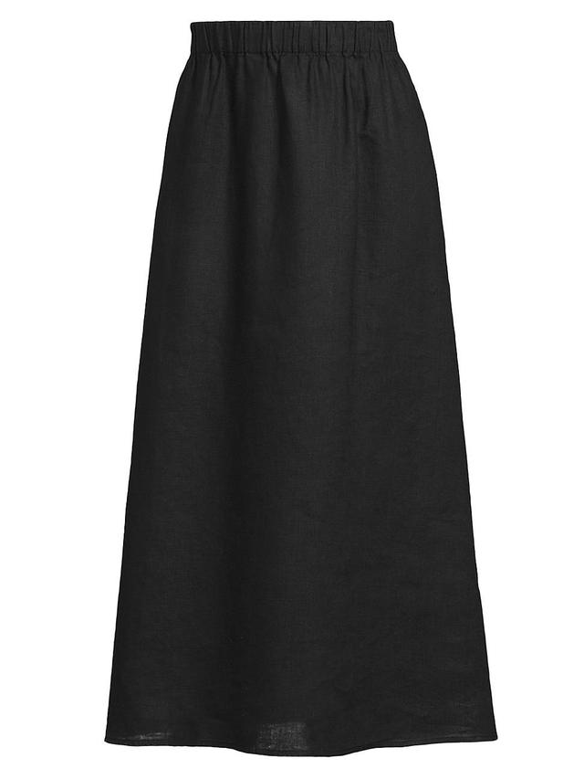 Womens Linen Midi Skirt Product Image