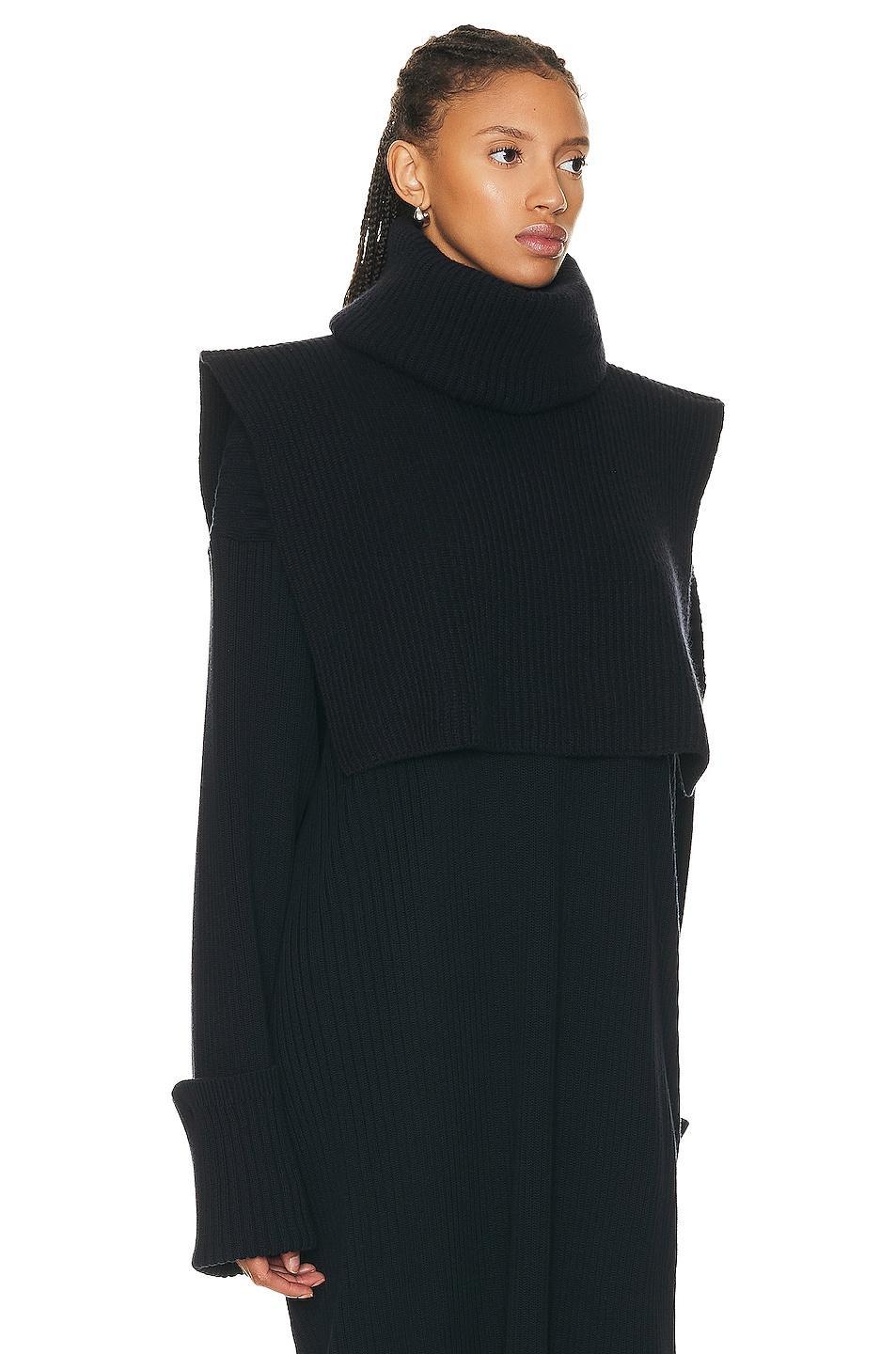 The Row Eppie Strong Shoulder Cashmere Turtleneck Sweater Product Image