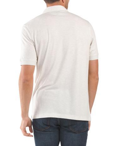 Pima Cotton And Silk Blend Pique Polo T-shirt for Men | Spandex/Cotton/Silk Product Image