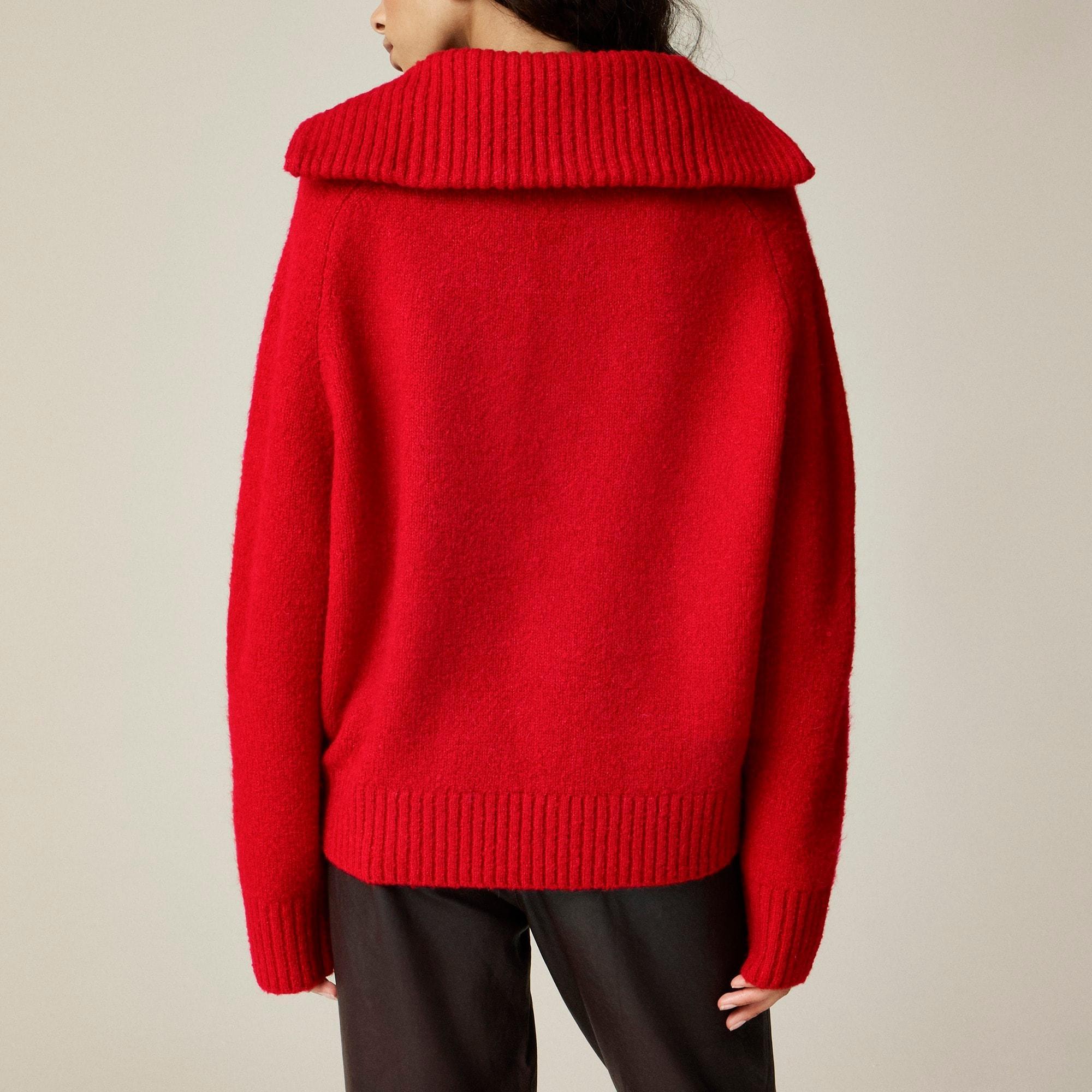 Johnny-collar sweater with ribbed trim Product Image