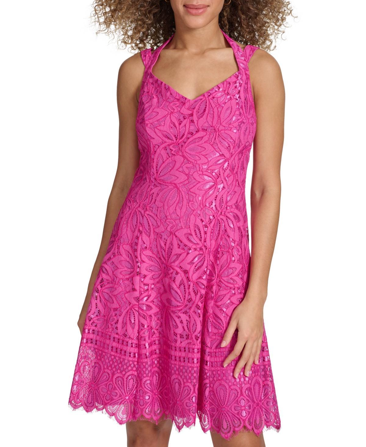 kensie Womens Lace A-Line Dress Product Image