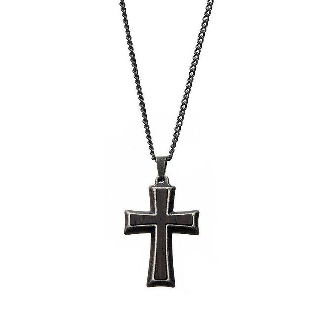 Mens Stainless Steel Cross Pendant Necklace Silver Tone Product Image