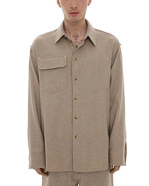 Mens Chest Pocket Wool-Blend Shirt Product Image