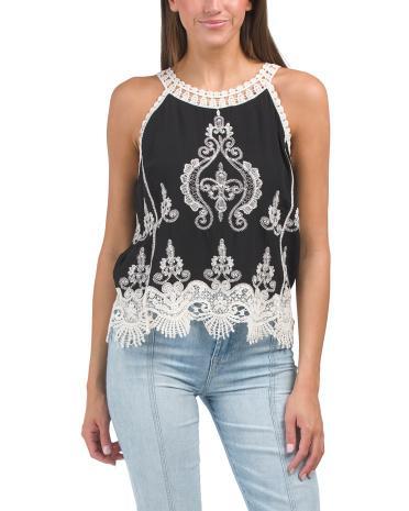 Sleeveless Crochet Top for Women | Rayon Product Image