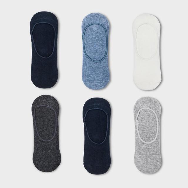 Womens 6pk Liner Socks - A New Day Navy/Denim Heather/White/Gray - 4-10 Product Image