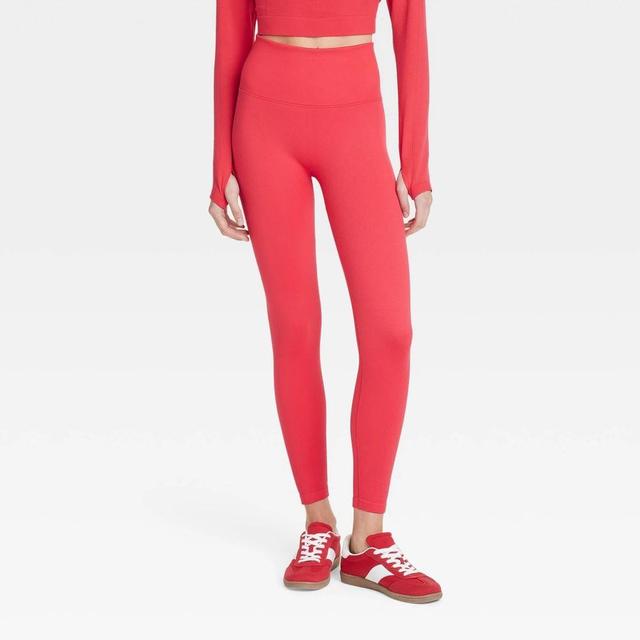 Womens Seamless High-Rise 7/8 Leggings - All In Motion Red XL Product Image