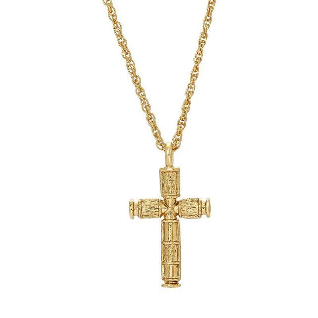 Symbols of Faith Gold Tone Cross Pendant Necklace, Womens Product Image