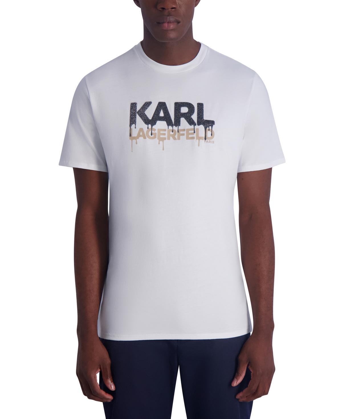 Karl Lagerfeld Paris Mens Drip Logo Graphic T-Shirt Product Image