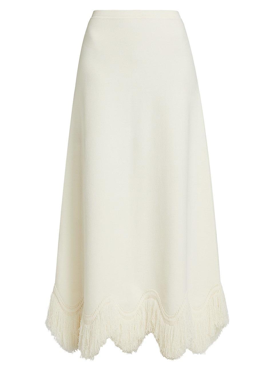 Womens Paulina Fringe Knit Maxi-Skirt Product Image