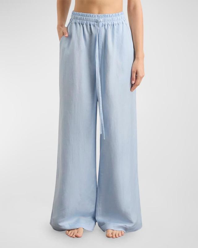 Denia Wide-Leg Linen-Blend Pants Product Image